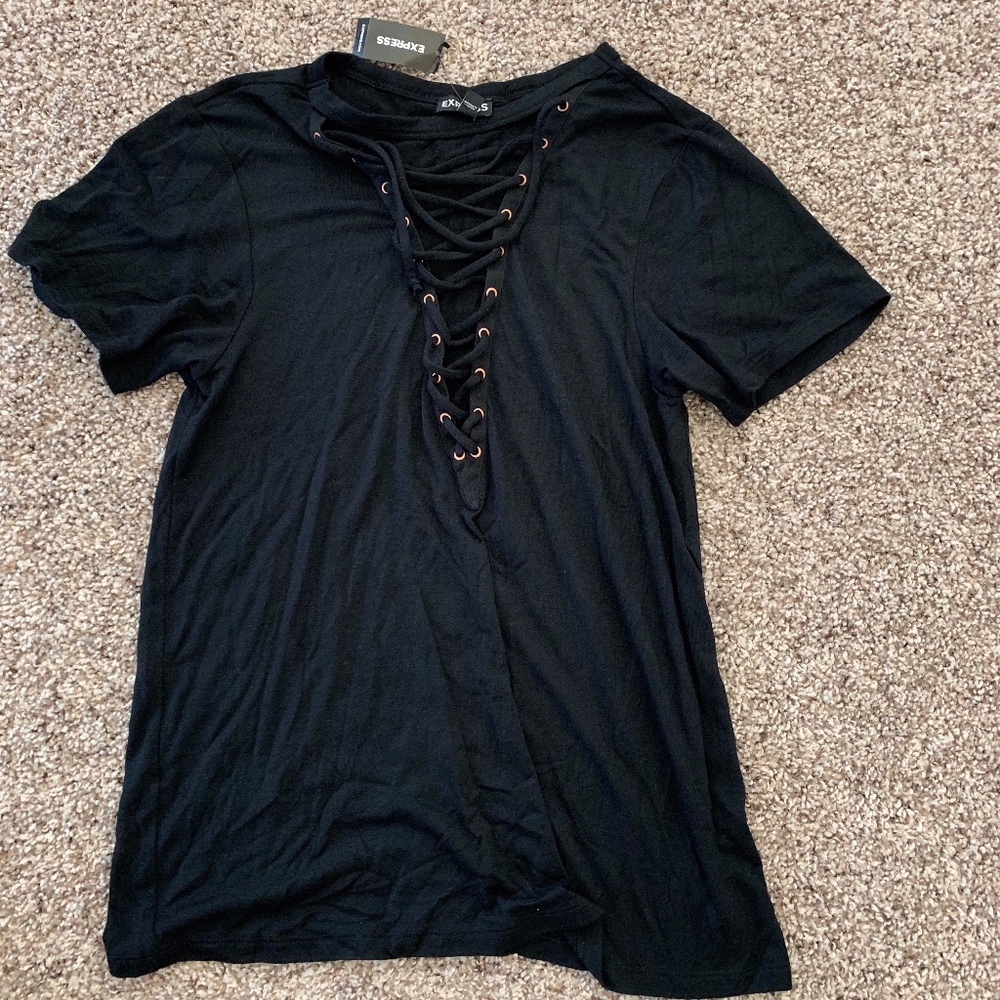 NWT Express One Eleven lace up t shirt